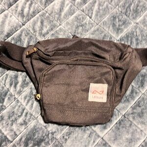 Black Leisure Waist Bag Unisex. Fits waist up to 32” never used